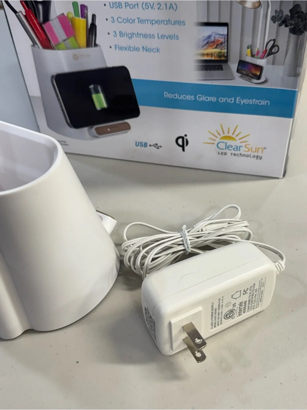 OttLite LED Desk Organizer Lamp 17.25” -Light LED Battery Powered Adjustable
